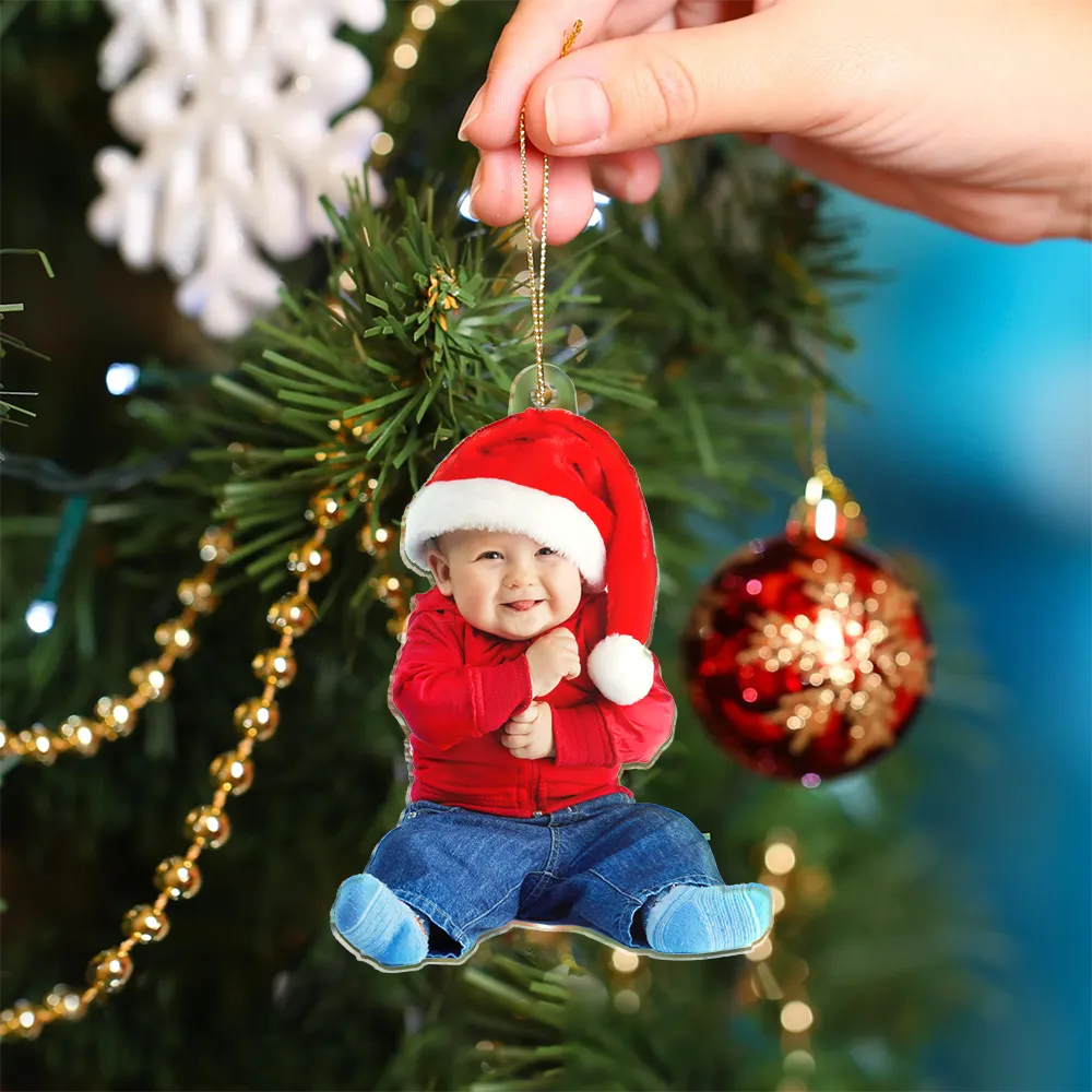 Gift For Kids - Custom Photo Happy Kids - Personalized Cutout Acrylic Ornament