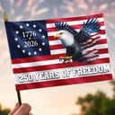 America 250th,Independence Day,Family,Proud,Icon - 250 Years Of Freedom Patriotic Eagle - Personalized Handheld Flag