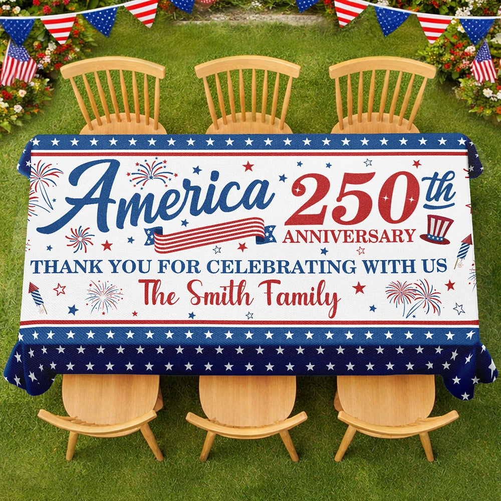250th Anniversary Thank You For Celebrating With Us - Personalized Tablecloth