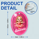 Gift For Kids, Gift For Grandkids, Happy, Christmas - 3D Effect Kid In Toy Box - Personalized Oval Glass Ornament