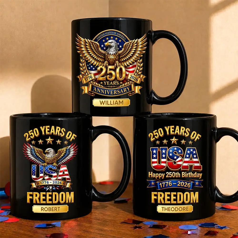 3D Effect 250 Years Of Freedom - Personalized Mug