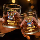 America 250th,Independence Day,Gift For Men,Gift For Yourself,Proud,Icon - 3D Effect 250 Years Of Freedom - Personalized Whiskey Glass
