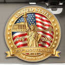 America 250th,Independence Day,Family,Proud,Custom Text - 3D Effect 250th Anniversary - Personalized Custom Shaped Acrylic Car Visor Clip