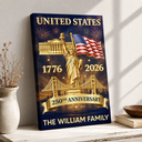 America 250th,Independence Day,Family,Proud,Custom Text - 3D Effect 250th Anniversary - Personalized Poster