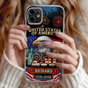 America 250th,Independence Day,Gift For Yourself,Proud,Custom Text - 3D Effect America 250th Anniversary - Personalized Clear Phone Case