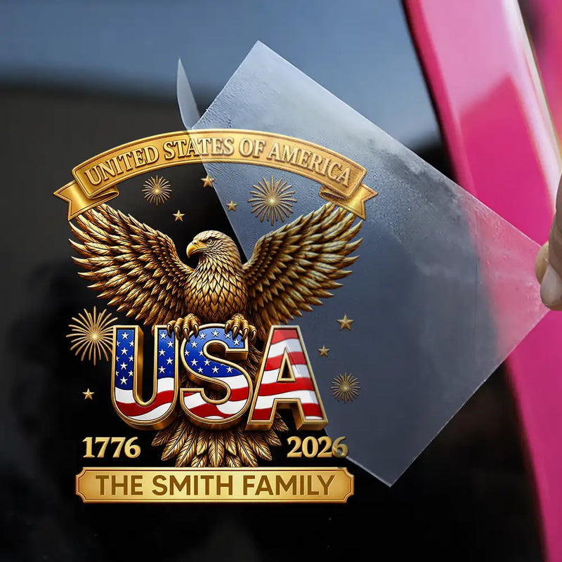 America 250th,Independence Day,Family,Proud,Custom Text - 3D Effect America 250th Anniversary - Personalized Decor Decal