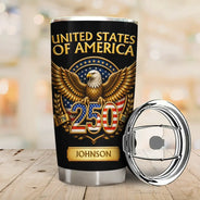 America 250th,Independence Day,Gift For Yourself,Proud,Custom Text - 3D Effect America 250th Anniversary - Personalized Tumbler
