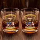 America 250th,Independence Day,Gift For Yourself,Proud,Custom Text - 3D Effect America 250th Anniversary - Personalized Whiskey Glass
