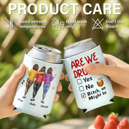 Top Market,Gift For Bestie,Humorous,Summer,Vector - 3D Effect Besties Are We Drunk We Might Be - Personalized Can Cooler Sleeve