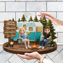 Top Market, Camping, Summer, Gift For Couples, Vector, Happy - 3D Effect Camping Couple Making Memories One Campsite At A Time - Personalized Custom Shaped Wood Sign