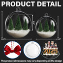 Family,Gift For Couples,Dog Couple,Cat Couple,Pet Couple,Old Couples,LGBT,Single Mom,Single Dad,Happy - 3D Effect Christmas Family And Dog Cat - Personalized 3D Acrylic Ball Ornament