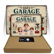 Gift For Grandpa, Top Market, Confident, Vector - 3D Effect Dad Papa Garage - Personalized Classic Metal Signs
