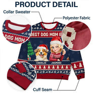 Pet Lovers, Pet Mom, Dog Lovers, Dog Mom, Christmas, Happy - 3D Effect Dog Mom Christmas - Personalized Unisex Ugly Sweater