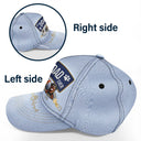 Dog Dad,Dog Mom,Dog Lovers,Funny - 3D Effect Dogs Zippered Denim Jean Printed Hat - Personalized Classic Cap