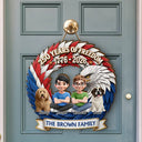 America 250th, Independence Day, Top Market, Family, Proud, Vector - 3D Effect Family 250 Years Of Freedom - Personalized Custom Shaped Wood Sign