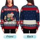 Family,Parents,Gift For Kids,Pet Lovers,Dog Lovers,Cat Lovers,Christmas,Happy - 3D Effect Family Merry Christmas - Personalized Unisex Ugly Sweater