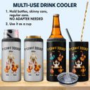 Funny, Gift For Yourself, Gift For Women, Gift For Men, Farm, Gifts For Colleagues, Gift For Bestie - 3D Effect Funny Chickens F-CAW-F Squad - Personalized 4 In 1 Can Cooler Tumbler