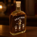 Gift For Father,Humorous,Icon - 3D Effect Goat Dad And Kids - Personalized Whiskey Bottle