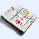 Family,New Dad,New Mom,New baby,Happy - 3D Effect Handprints Family - Personalized T Shirt