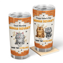 Cat Dad,Cat Mom,Cat Lovers,Dog Mom,Dog Dad,Dog Lovers,Pet Dad,Pet Mom,Pet Lovers,Vector,Playful - 3D Effect Human Servant Your Tiny Overlord - Personalized Tumbler