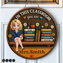 Top Market, Teacher, Inspirational, Back To School, Vector - 3D Effect In This Classroom You Are Kind Loved - Personalized Custom Shaped Wood Sign