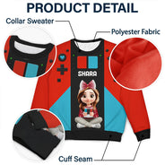 Gift For Kids,Gift For Grandkids,Happy,Christmas,Non-Eng - 3D Effect Kids Gamer - Personalized Unisex Ugly Sweater