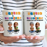 Gift For Mother,Gift For Daughter,Mom,Daughters (Adult),Love - 3D Effect Mother And Daughter Paper Cut Letters - Personalized Mug