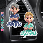 Nurse, Proud, Vector - 3D Effect Nurse Name - Personalized Acrylic Car Vent Clip