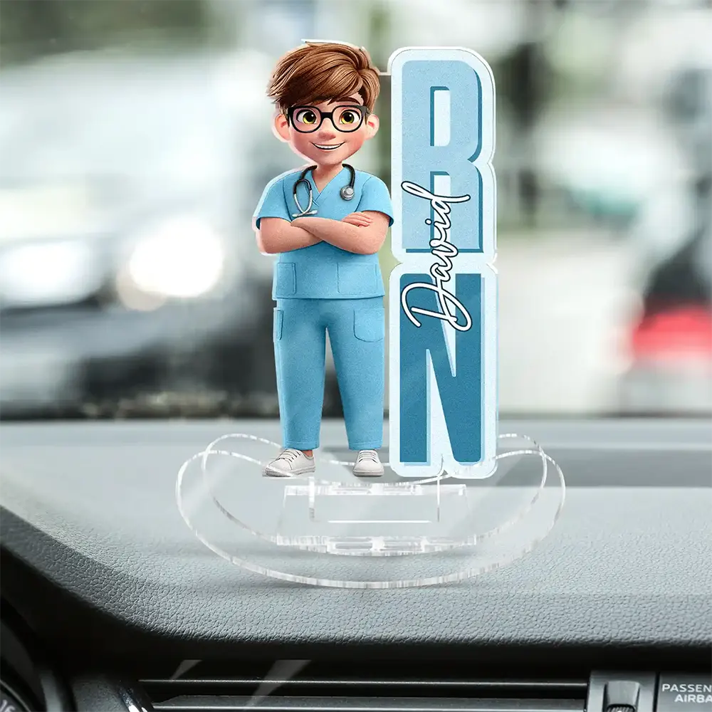Nurse, Proud, Vector - 3D Effect Nurse Name - Personalized Acrylic Shaking Stand