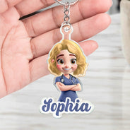 Nurse, Proud, Vector - 3D Effect Nurse Name - Personalized Acrylic Keychain