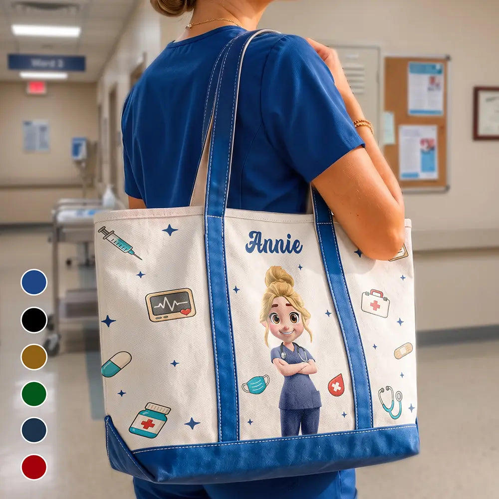 3D Effect Nurse Name - Personalized Fabric Tote Bag