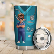 Nurse,Gifts For Colleagues,Gift For Bestie,Happy - 3D Effect Nurse Nutrition Facts - Personalized Tumbler