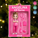 Nurse,Gift For Yourself,Gifts For Colleagues,Happy,Christmas - 3D Effect Nurse Toy Box - Personalized Custom Shaped Acrylic Ornament