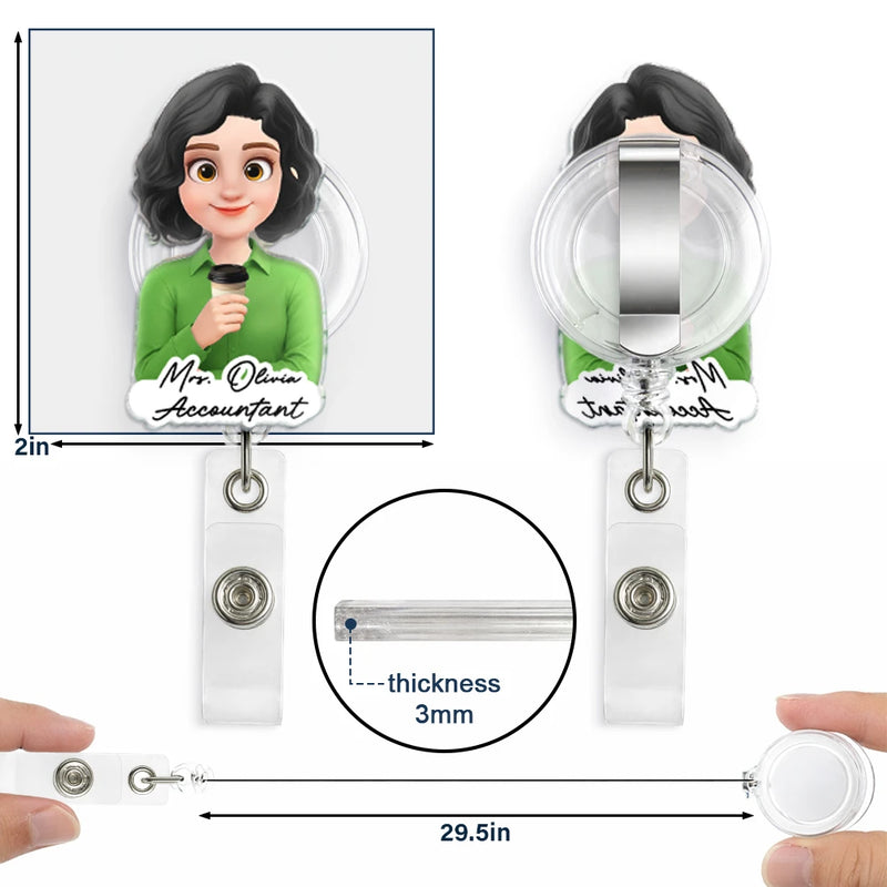 Top Market,Confident,Officer,Vector - 3D Effect Teacher Coworker Boss With Name - Personalized Badge Reel