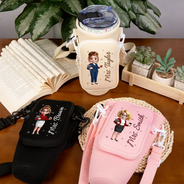 Gift For Women, Gift For Men, Happy, Teacher - 3D Effect Teacher Name - Personalized Bottle Carrier Bag