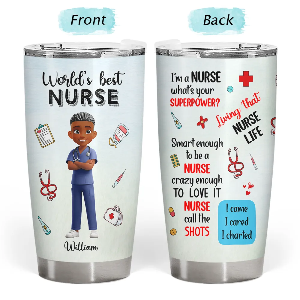Nurse, Gift For Women, Gift For Men, Gift For Yourself, Happy, Top Market - 3D Effect World's Best Nurse - Personalized Tumbler