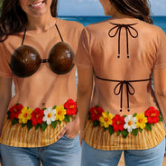 Gift For Bestie,Humorous,Beach,Summer,Icon - 3D Funny Body Hula Dance - Personalized Full Print T Shirt