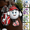 Top Market,Golf,Gift For Yourself,Vector,Happy - 3D Golf Ball Golfer - Personalized Acrylic Keychain