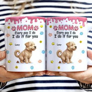 Dog Dad,Dog Mom,Dog Lovers,Cat Dad,Cat Mom,Cat Lovers,Pet Dad,Pet Mom,Pet Lovers,Gift For Father,Gift For Mother,Funny,Top Market,Top Market,Vector - 3D Inflated Effect Dog Cat I Do It For You - Personalized White Edge-to-Edge Mug