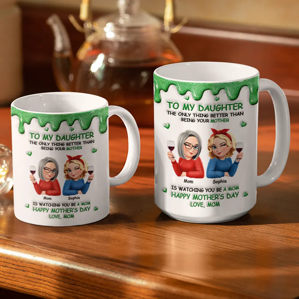 Gift For Daughter, Mom - Daughters (Adult), Happy, New Mom, Gift For Women, Top Market - 3D Inflated Printed The Only Thing Better Than Being Your Mother Grandmother - Personalized White Edge-to-Edge Mug