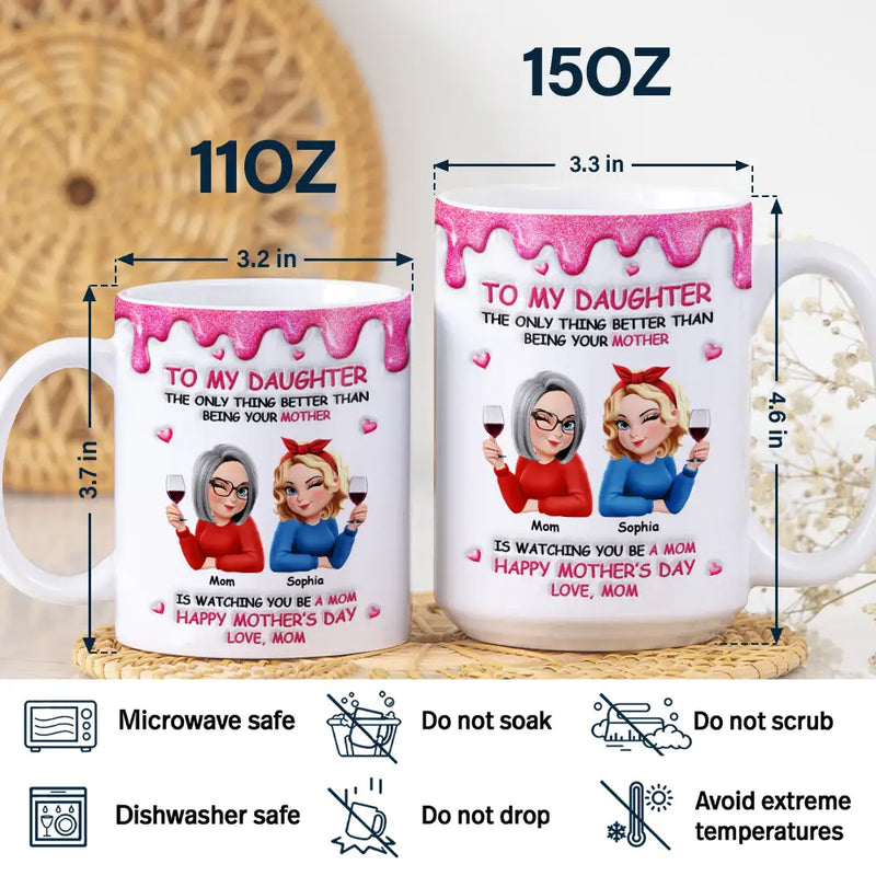 Gift For Daughter, Mom - Daughters (Adult), Happy, New Mom, Gift For Women, Top Market - 3D Inflated Printed The Only Thing Better Than Being Your Mother Grandmother - Personalized White Edge-to-Edge Mug