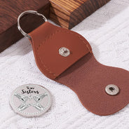 Gift For Bestie,Gift For Sisters,Gift For Women,Happy,Top Market - 3D Metal Effect Besties Unbreakable Bond - Personalized Leather Pocket Hug
