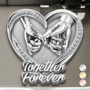 Gift For Couples, LGBT, Gift For Women, Gift For Men, Love, Top Market - 3D Metal Effect Couple Holding Hands You & Me We Got This - Personalized Custom Shaped Acrylic Car Visor Clip