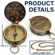 Gift For Brothers, Gift For Sibling, Cousin, Gift For Men, Happy - 3D Metal Effect Once A Brother Always A Brother - Personalized Engraved Brass Compass