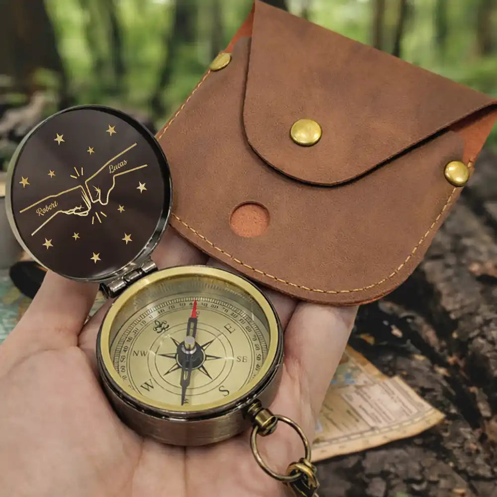 Gift For Brothers, Gift For Sibling, Cousin, Gift For Men, Happy - 3D Metal Effect Once A Brother Always A Brother - Personalized Engraved Brass Compass