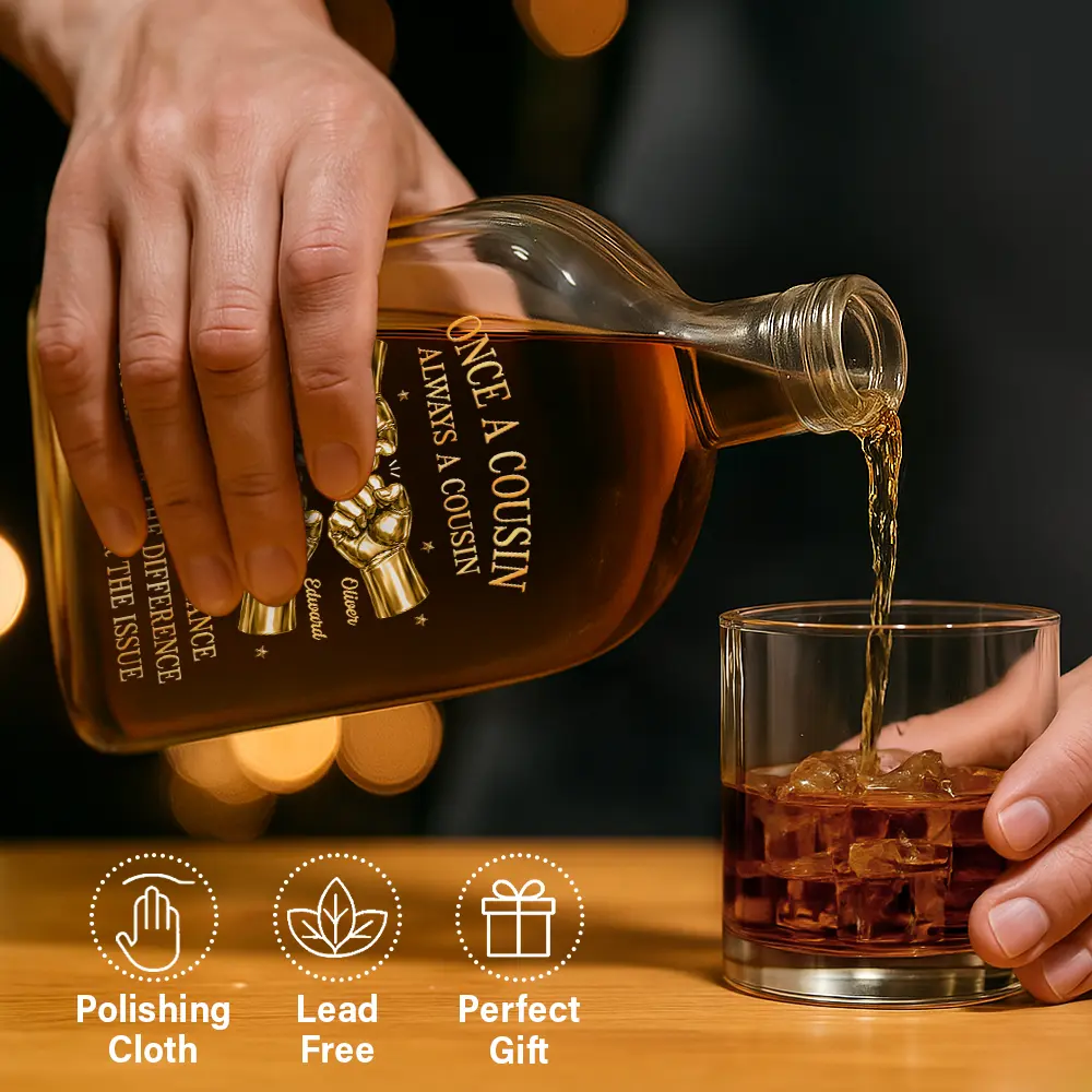 Gift For Brothers,Gift For Sibling,Cousin,Gift For Men,Happy - 3D Metal Effect Once A Brother Always A Brother - Personalized Whiskey Bottle