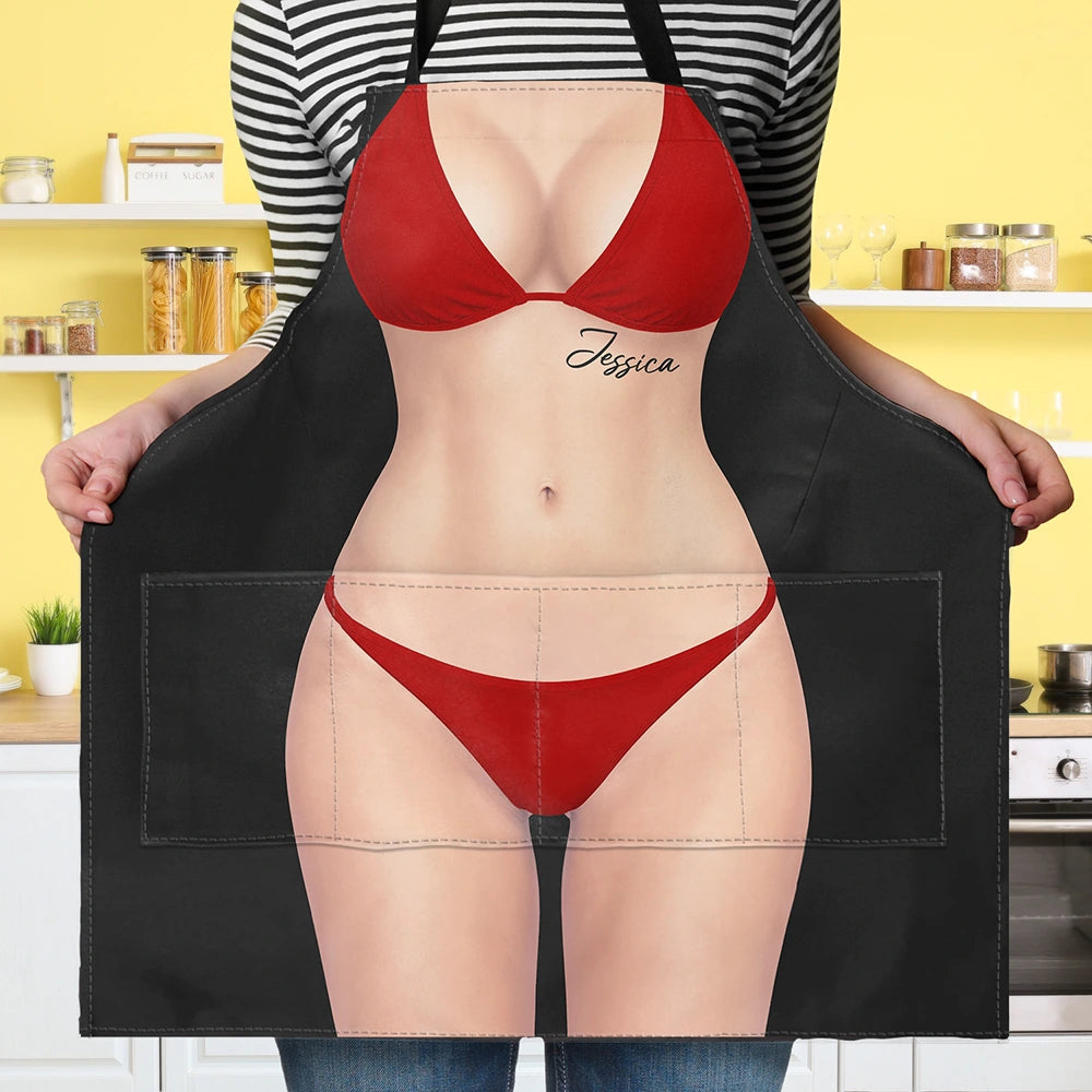 Humorous, Gift For Yourself, Summer, Gift For Women, Icon - 3D Sexy Body Bikini Summer - Personalized Apron