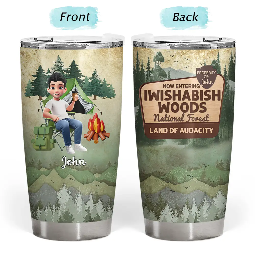 Camping,Campsite,Funny - 3d Effect Iwishabish Woods Camping - Personalized Tumbler