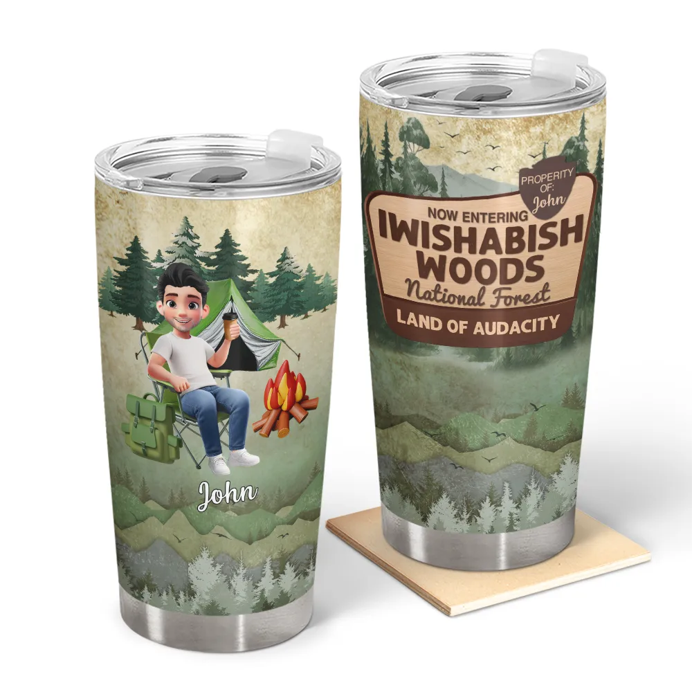 Camping,Campsite,Funny - 3d Effect Iwishabish Woods Camping - Personalized Tumbler