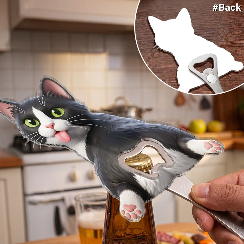Art Design,Humorous,Pet Lovers,Photo - Squishy Pet Butt - Custom Photo Funny Dog Cat Pet - Personalized Custom Shaped Bottle Opener